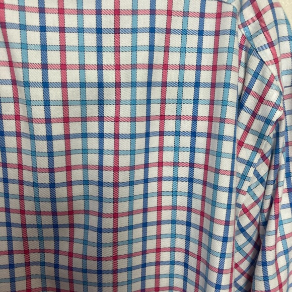 Peter Millar Nanoluxe blue/red plaid long sleeve button down shirt. XL - Picture 3 of 4